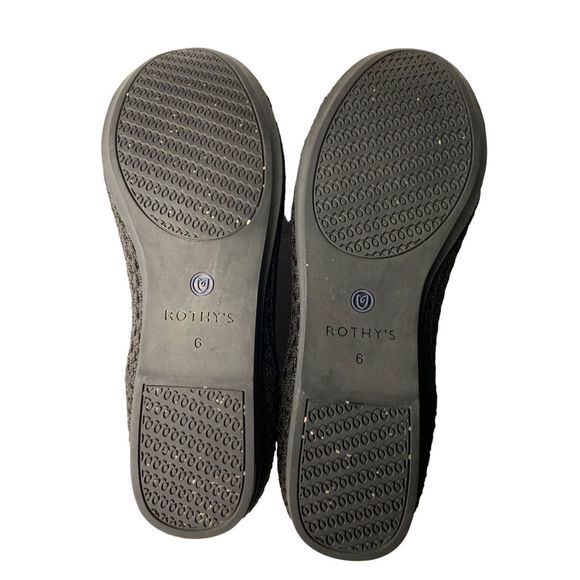 Rothy's honeycomb slip on shoes flats black women's size 6 no insoles - Picture 6 of 7